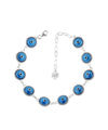 10 Beads Blue Evil Eye Women Silver Link Bracelet - Filigranist Jewelry