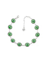 Sterling Silver Mint Green Evil Eye Women Link Bracelet