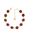 Gold Plated Sterling Silver Red Evil Eye Women Link Bracelet