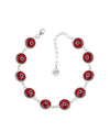Sterling Silver Red Evil Eye Women Link Bracelet