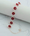 Sterling Silver Red Evil Eye Women Link Bracelet