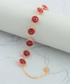 Gold Plated Sterling Silver Scarlet Evil Eye Women Link Bracelet