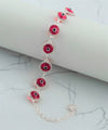 10 Beads Scarlet Evil Eye Women Silver Link Bracelet - Filigranist Jewelry