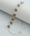 Sterling Silver Smokey Evil Eye Women Link Bracelet