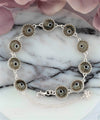 Sterling Silver Smokey Evil Eye Women Link Bracelet