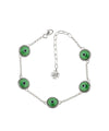 Sterling Silver Mint Green Evil Eye Women Link Bracelet
