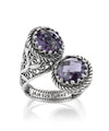 925 Sterling Silver Women's Bypass Ring with Amethyst Gemstone - Perfect for Any Occasion