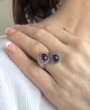 925 Sterling Silver Women's Bypass Ring with Amethyst Gemstone - Perfect for Any Occasion