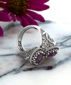925 Sterling Silver Women's Bypass Ring with Amethyst Gemstone - Perfect for Any Occasion