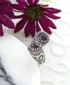 925 Sterling Silver Women's Bypass Ring with Amethyst Gemstone - Perfect for Any Occasion