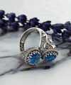 925 Sterling Silver Women's Bypass Ring with Blue Quartz Gemstone - Perfect for Any Occasion
