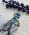 925 Sterling Silver Women's Bypass Ring with Blue Quartz Gemstone - Perfect for Any Occasion