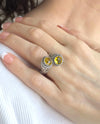 925 Sterling Silver Women's Bypass Ring with Citrine Gemstone - Perfect for Any Occasion