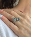 925 Sterling Silver Women's Bypass Ring with Prasiolite Gemstone - Perfect for Any Occasion