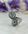 925 Sterling Silver Women's Bypass Ring with Prasiolite Gemstone - Perfect for Any Occasion