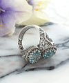 925 Sterling Silver Women's Bypass Ring with Sky Blue Topaz Gemstone - Perfect for Any Occasion