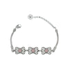 Filigree Art Pink Chalcedony Gemstone Women Butterfly Silver Link Bracelet