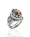 Alexandrite Gemstone Filigree Art Double Butterfly Detailed Women Silver Statement Ring