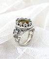 Alexandrite Gemstone Filigree Art Double Butterfly Detailed Women Silver Statement Ring