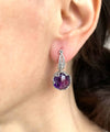 Amethyst Gemstone Sterling Silver Woman Drop Earrings - Filigranist Jewelry