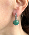 Artful Filigree Flower Pattern Amazonite Gemstone Sterling Silver Woman Drop Earrings - Filigranist Jewelry