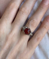 Bee Detailed Carnelian Gemstone Filigree Art Women Silver Cocktail Ring