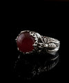 Bee Detailed Carnelian Gemstone Filigree Art Women Silver Cocktail Ring