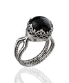 Black Onyx Gemstone Filigree Art Women Sterling Silver Cocktail Ring