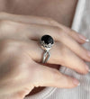 Black Onyx Gemstone Filigree Art Women Sterling Silver Cocktail Ring
