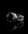 Black Onyx Gemstone Filigree Art Women Sterling Silver Cocktail Ring