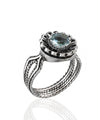 Blue Topaz Gemstone Sterling Silver Women Cocktail Ring