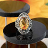 Citrine Gemstone Filigree Art Woman Silver Statement Ring FiligranIst