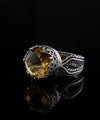 Citrine Gemstone Filigree Art Women Sterling Silver Cocktail Ring