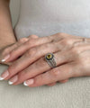 Daisy Figured Citrine Gemstone Filigree Art Women Silver Cocktail Ring