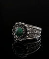 Daisy Figured Malachite Gemstone Filigree Art Women Silver Cocktail Ring