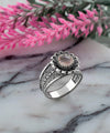 Daisy Figured Pink Chalcedony Gemstone Filigree Art Women Silver Cocktail Ring