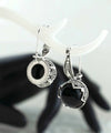 Elegant Filigree Leaf Pattern Black Onyx Gemstone Sterling Silver Woman Drop Earrings - Filigranist Jewelry