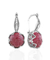 Elegant Filigree Rhodonite Sterling Silver Woman Drop Earrings