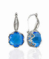 Exquisite Filigree Flower Design Blue Quartz Sterling Silver Dangle Earrings FiligranIst