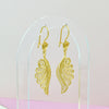 Gold Plated Silver Filigree Angel Wing Dangle Earrings