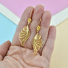 Gold plated filigree earrings for women featuring symbolic angel wing jewelry design