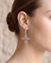 925 Silver Rhodonite Filigree Arrow Faith Cross Earrings