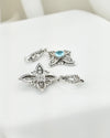 Blue Topaz sterling silver filigree cross dangle earrings for women