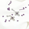 Amethyst 925 Sterling Silver Filigree Cross Dangle Earrings
