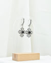 Victorian inspired Black Onyx cross earrings with oxidized sterling silver filigree