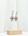 Carnelian 925 Sterling Silver Three-Petal Filigree Cross Dangle Earrings