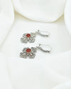 Carnelian 925 Sterling Silver Three-Petal Filigree Cross Dangle Earrings