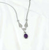 Amethyst Silver Gothic Necklace Whimsigoth Jewelry, Sterling Silver, Handmade Filigree Art, February Birthstone