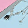 Onyx Silver Gothic Filigree Womens Necklace, Handmade Vintage Style Necklace, 925 Sterling Silver Dark Romance Jewelry Gift