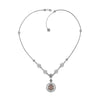 Carnelian Silver Vintage Daisy Flower Necklace, Handmade Red Stone Filigree Floral Statement Necklace Jewelry
